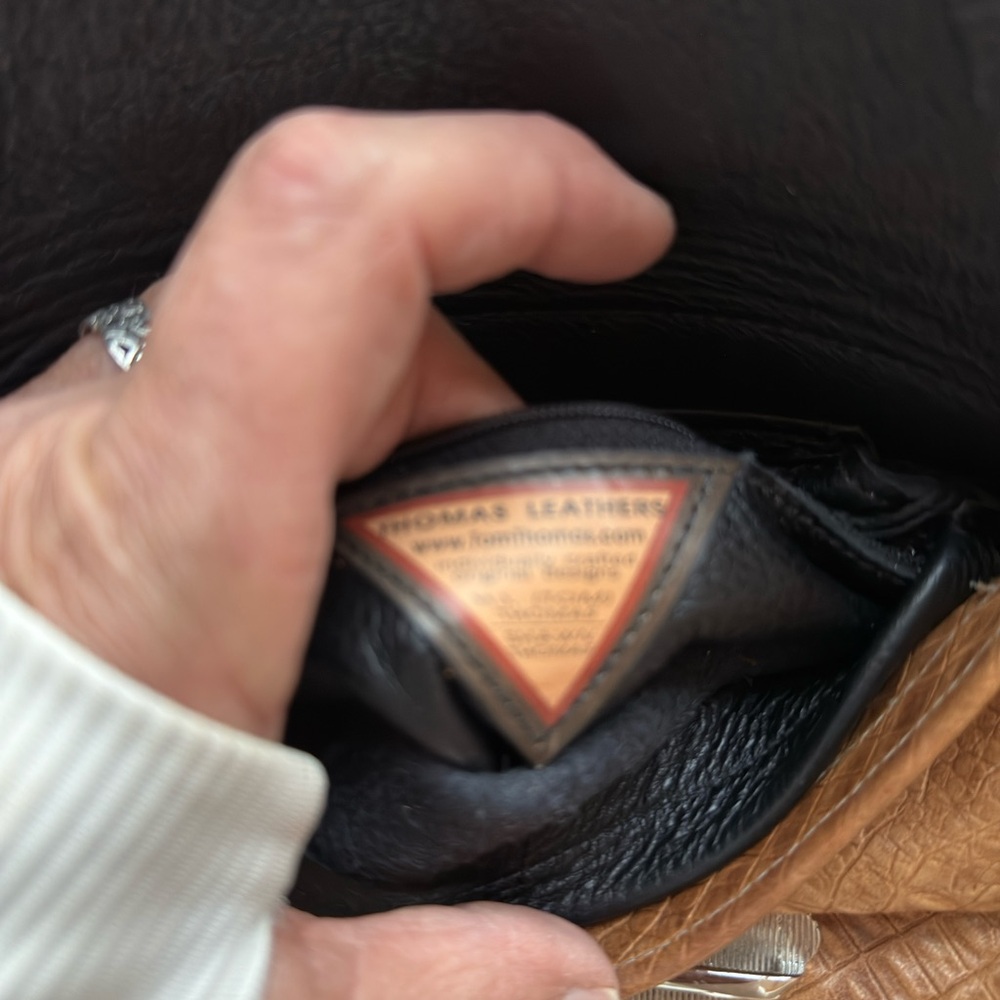 Chic Black and Tan Crossbody Bag - Picture 5 of 8